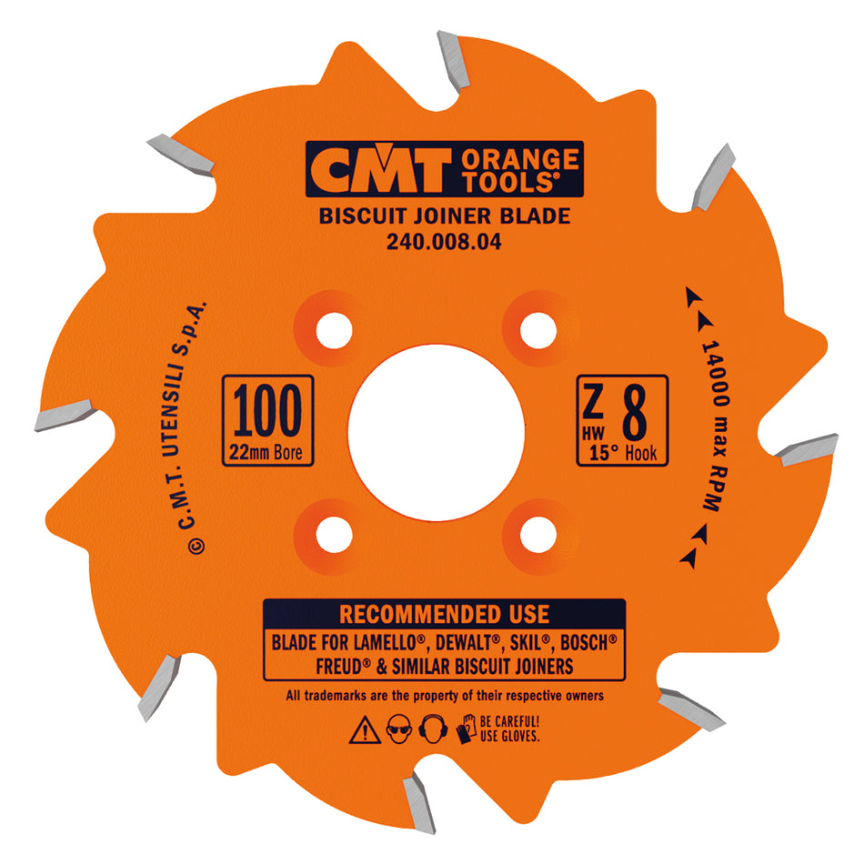 Disc de frezat locaș lamelă 100x22 Z=6-8