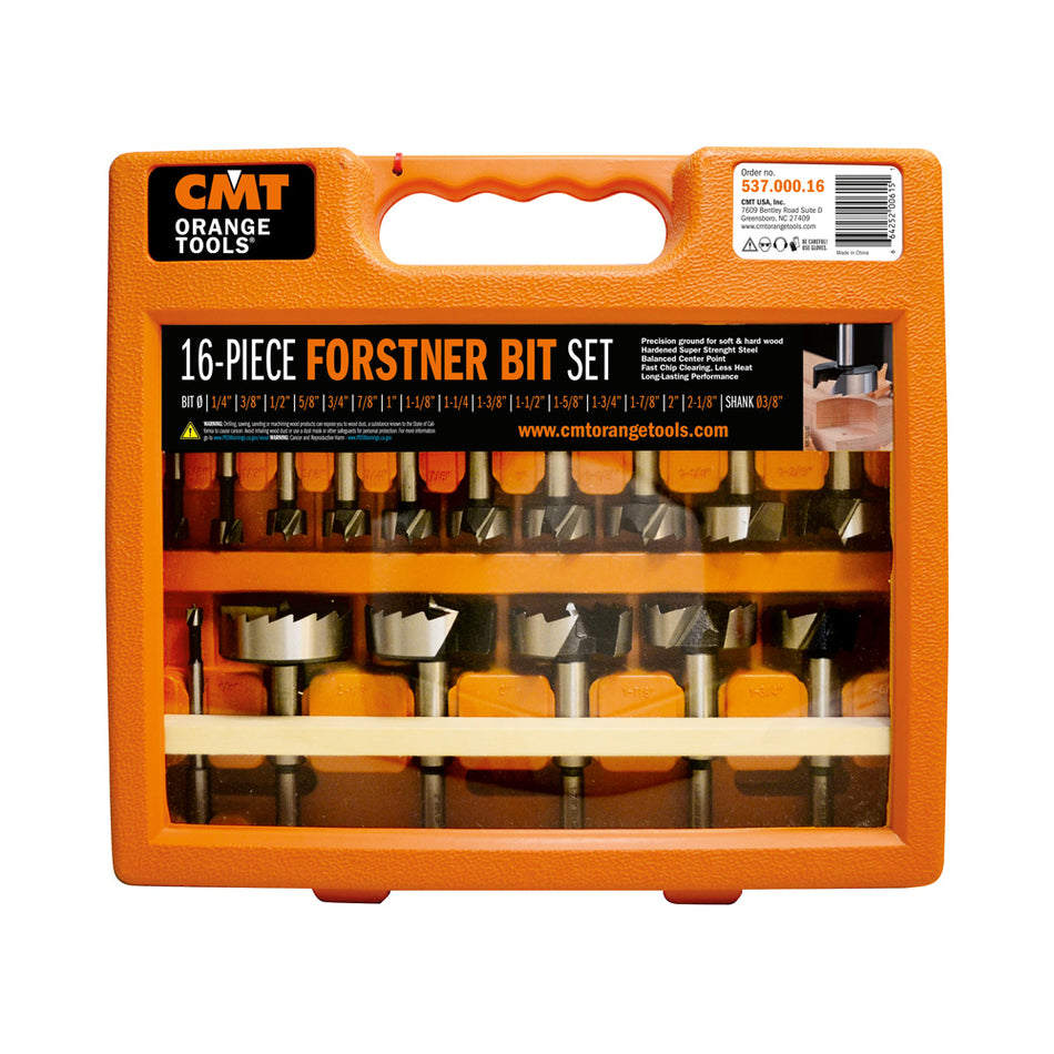 Set de 16 burghie cu coadă cilindrică tip Forstner 537.000.16