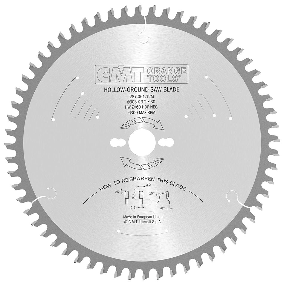 CMT Pânză circulară industrială, cu holcher pentru panouri laminate pentru tăieturi fine D=220-303 B=30