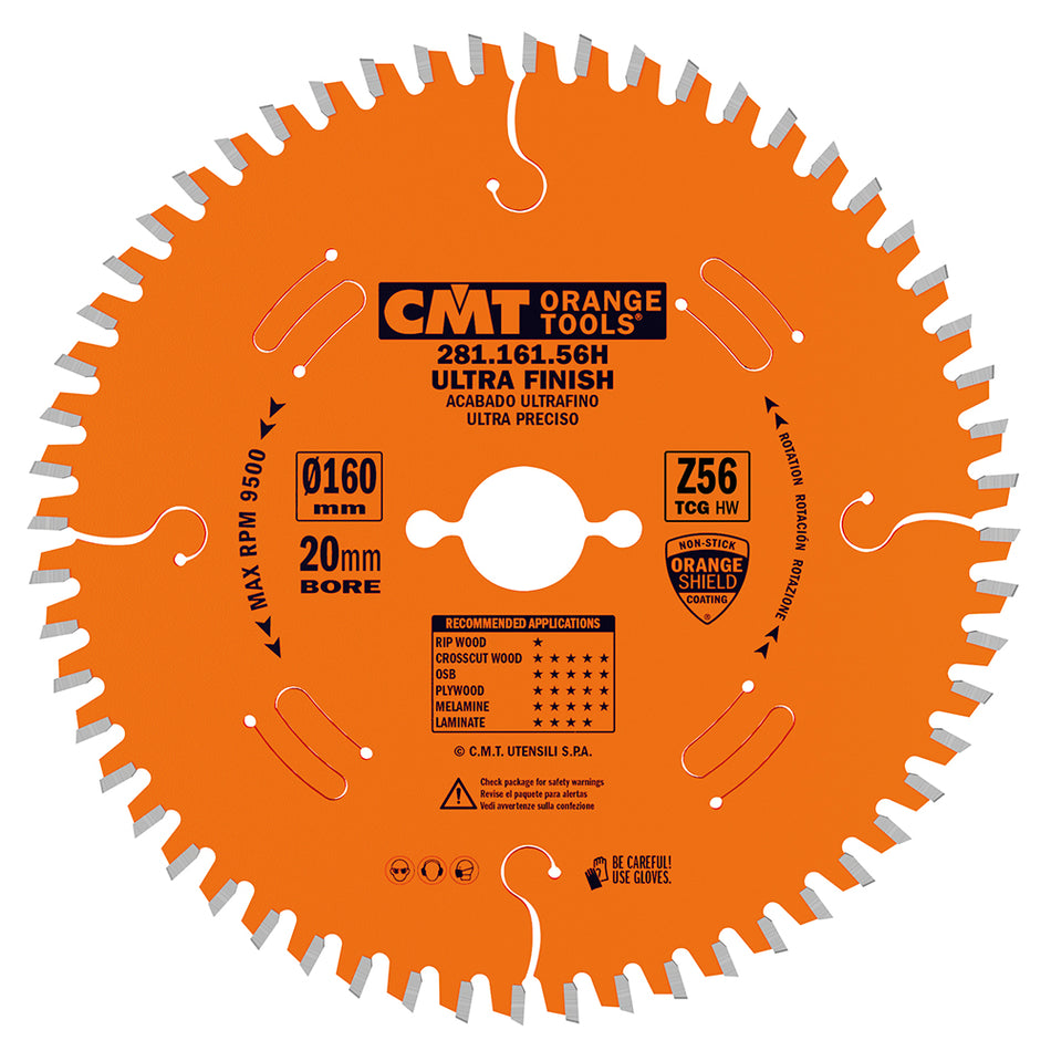 CMT Pânză circulară cromată pentru formatizat pal, placaj D=160/260 B=20/30