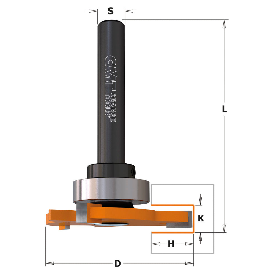 CMT Disc de canelare cu tijă și rulment, I=3-5; S=8
