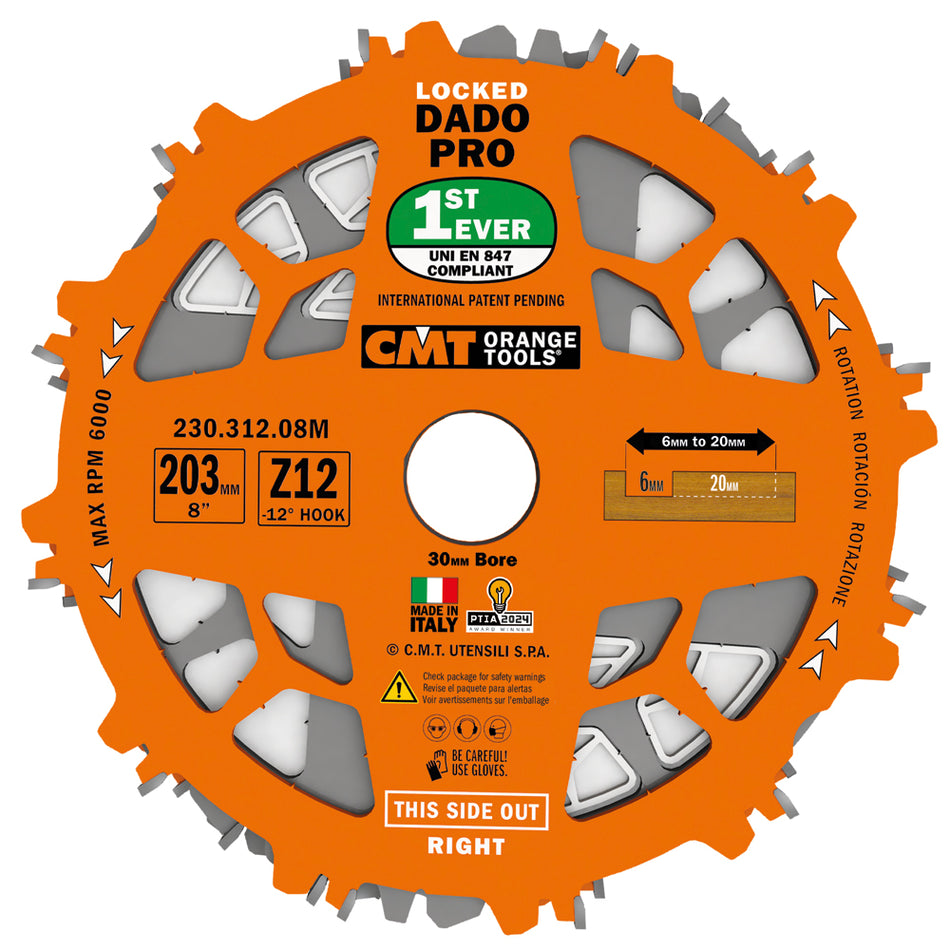 CMT Set special DADO , pentru nuturi 203x15,87 Z12