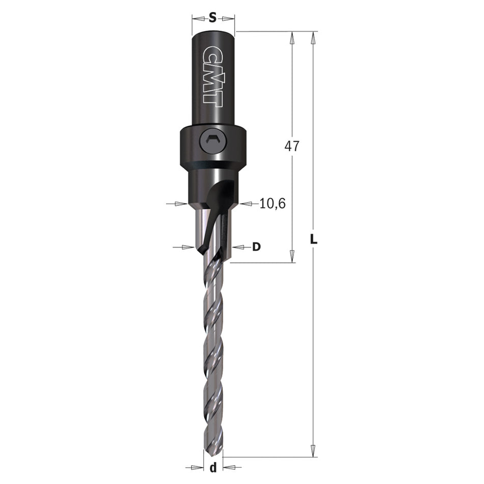 CMT Burghiu special in trepte pentru surub confirmator , D=4,2/5 mm