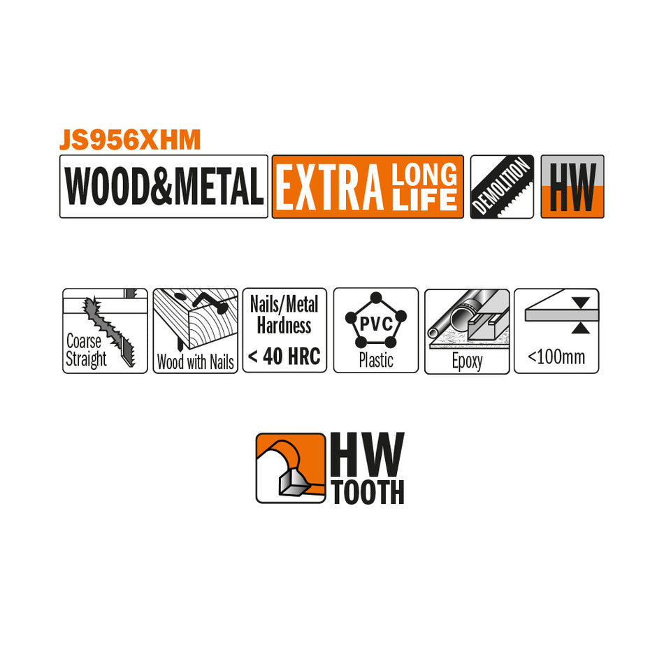 Lamă pentru tăierea lemnului cu cuie sau metal JS956XHM-3