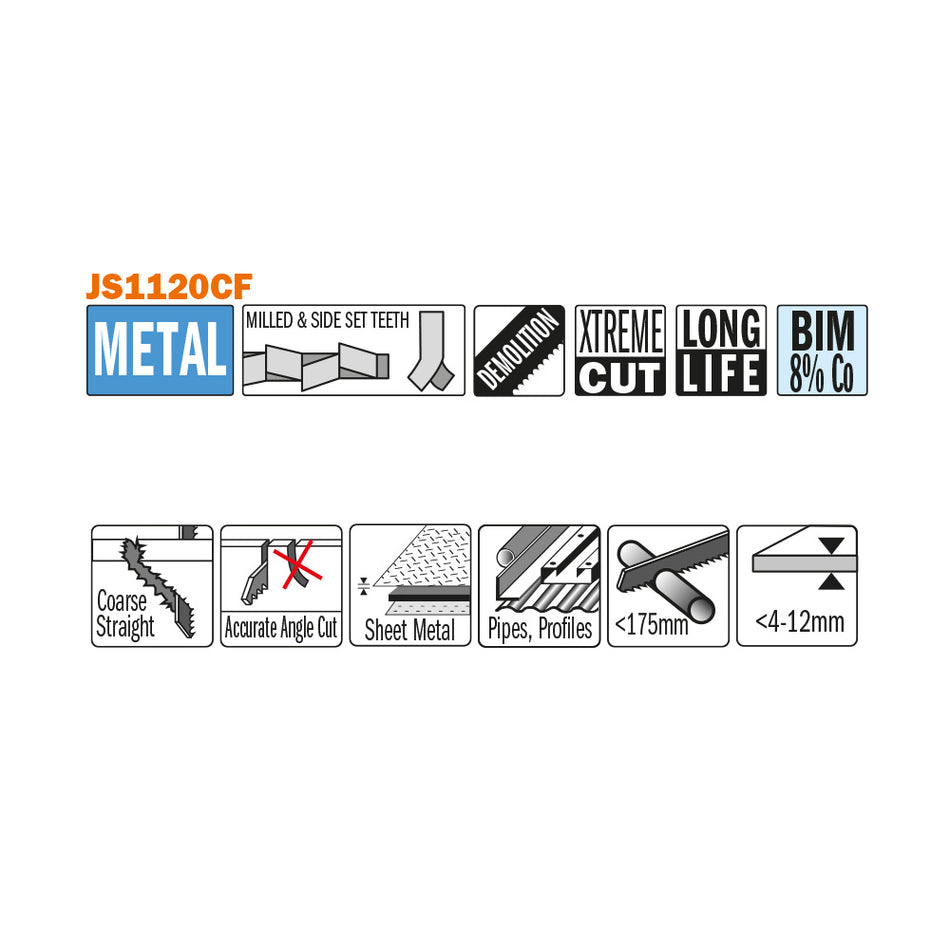 CMT Pânză de fierăstrău sabie industrial pentru tablă, țeavă,profile pline I = 205x22