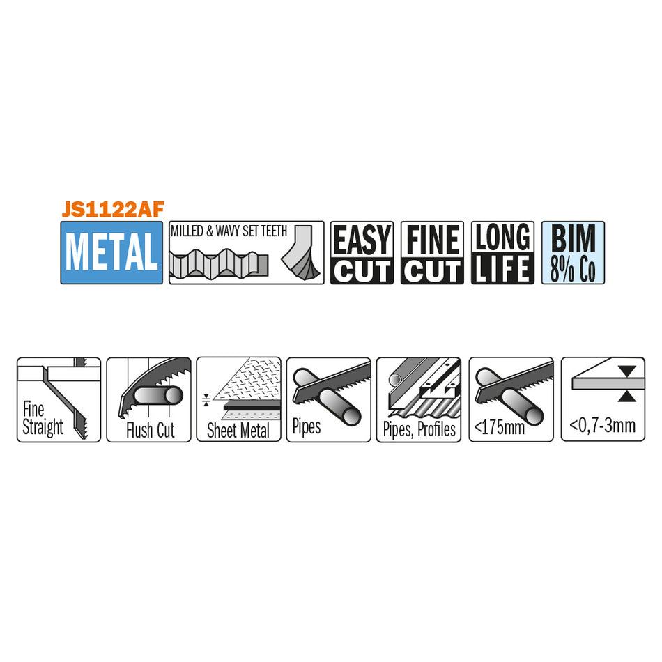 CMT Pânză de fierăstrău sabie industrial pentru tăierea tablei I = 205x19   JS1122AF-5