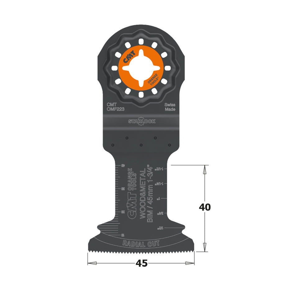 CMT Fierăstrău de 44 mm cu 130% durată lungă de viață pentru lemn și metal -1/5/50 bucăți