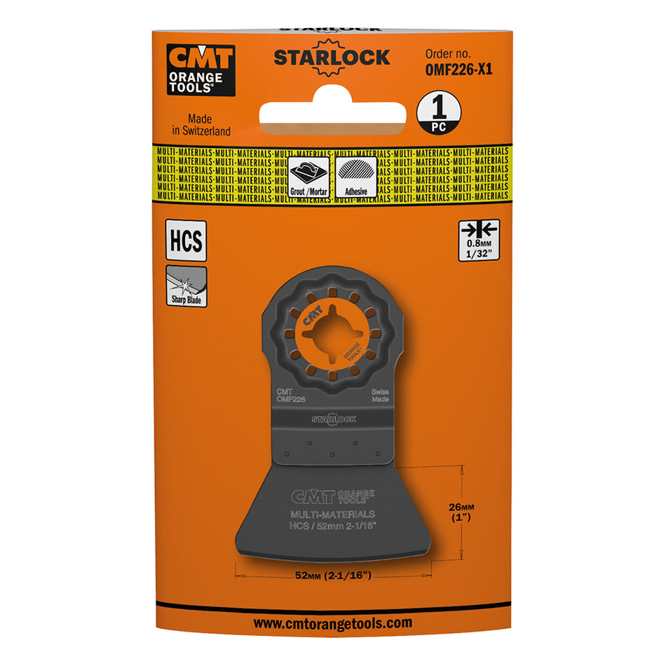 CMT OMF226-X1 Lamă rigidă ascuțită de 52 mm pentru toate materialele - 1 bucata