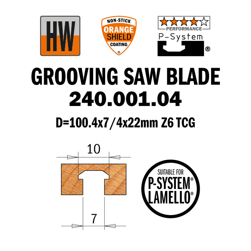 CMT Disc pentru frezat locaș lamello P-System 100.4x22 Z6       240.001.04