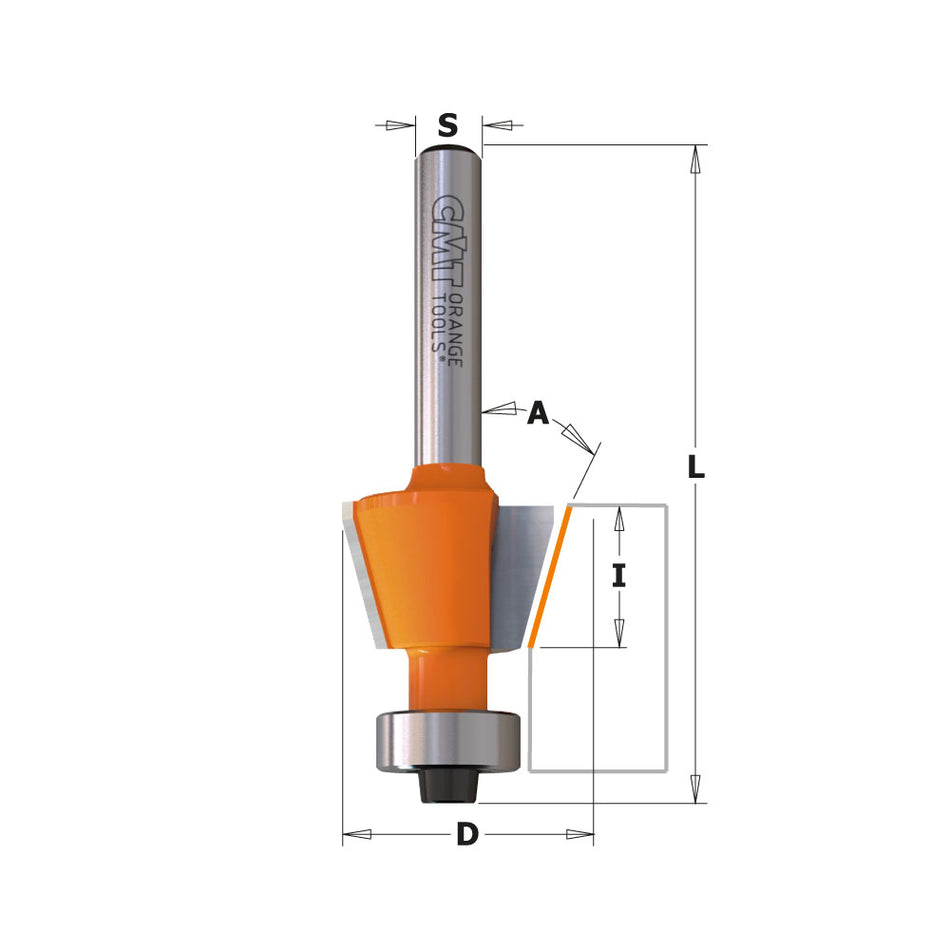 CMT Freză cu cuțit cu inserție din carbură conic, D=18,6; A=15°; S=6-6,35