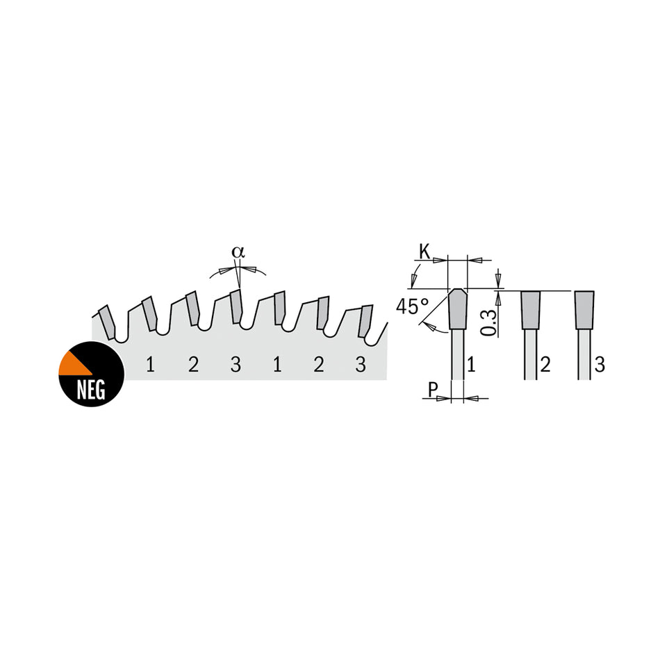 CMT Pânză circulară cromată pentru formatizat pal, placaj D=220-300 B=30