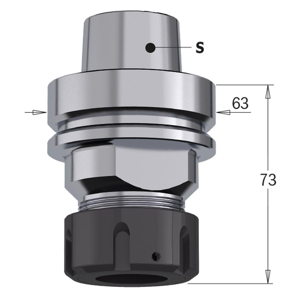 Mandrine cu pinion elastic ER32 cu tijă conică HSK-63F