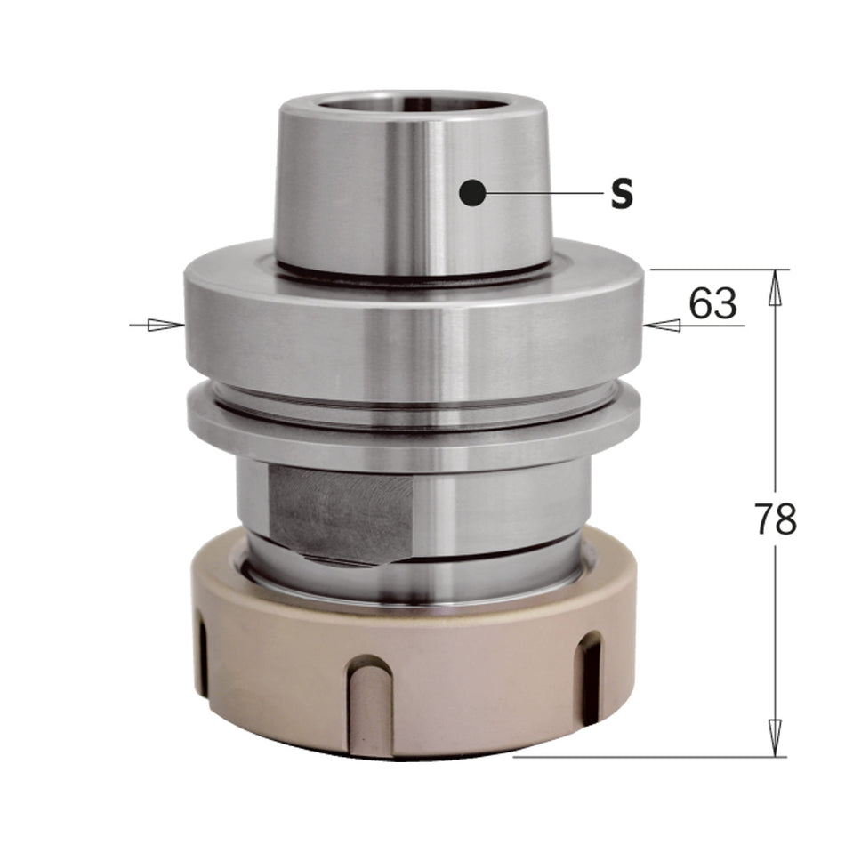 Mandrine cu pinion elastic ER40 cu tijă conică HSK-63F