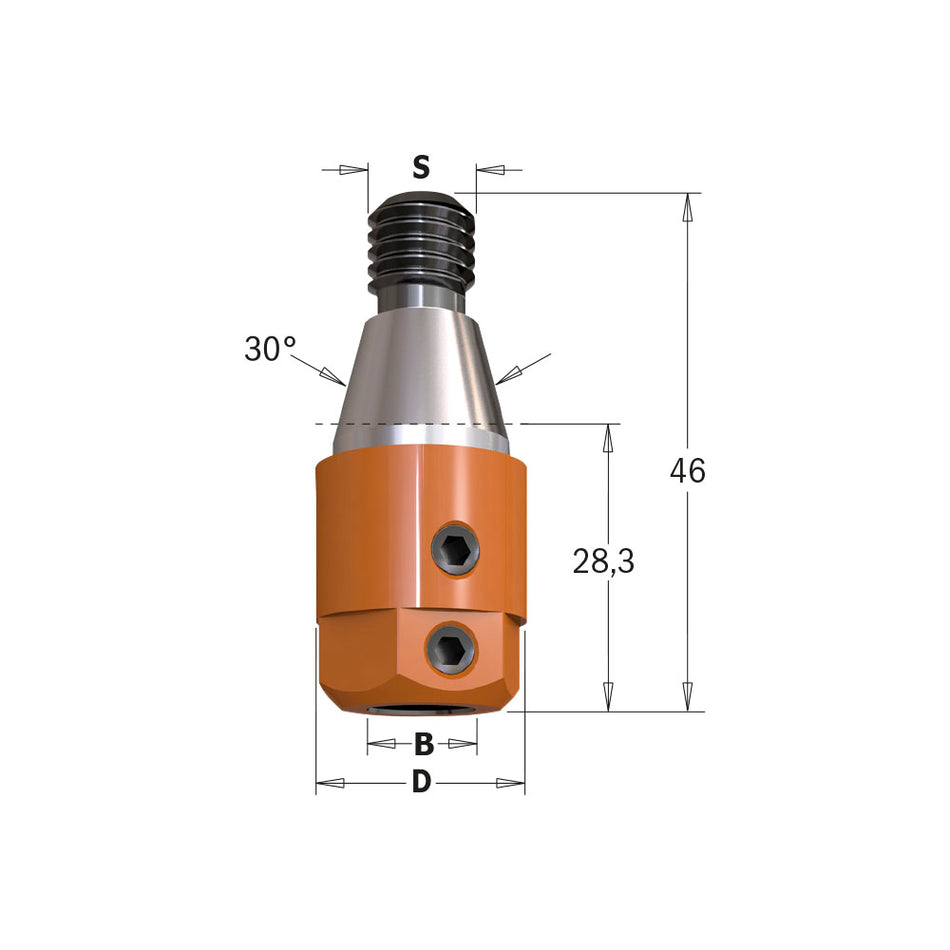 Mandrine cu eliberare rapidă pentru mașini de găurit M10/30°