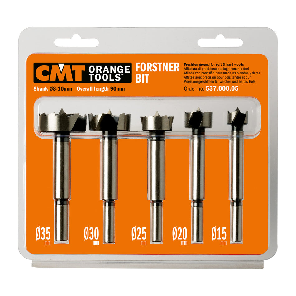 Set de 5 burghie cu coadă cilindrică tip Forstner  537.000.05
