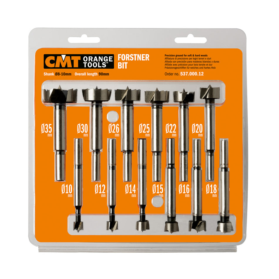Set de 12 burghie cu coadă cilindrică tip Forstner 537.000.12