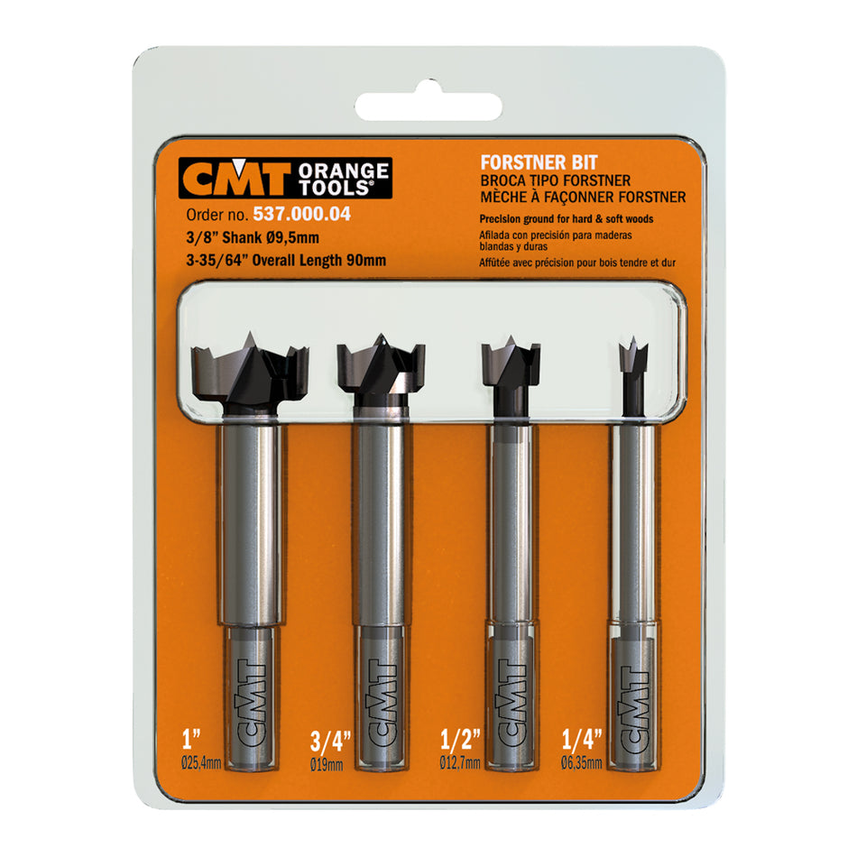 Set de 4 burghie cu coadă cilindrică tip Forstner 537.000.04