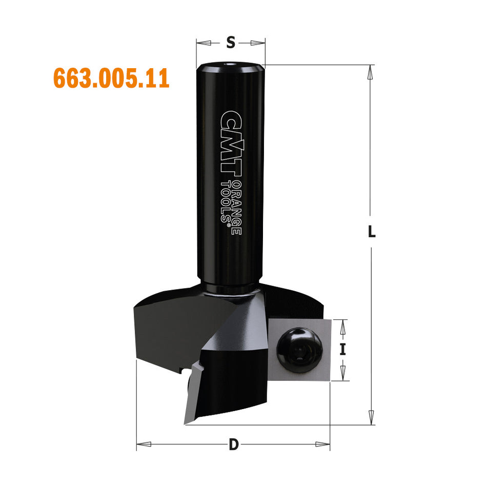 CMT Freză de curățare și planare cu cuțite amovibile, D=38, S=12  663.005.11
