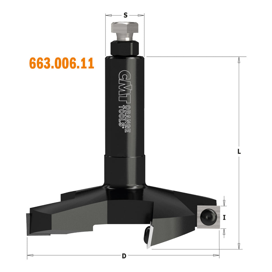 CMT Freză de curățare și planare cu cuțite amovibile, D=100, S=20   663.006.11