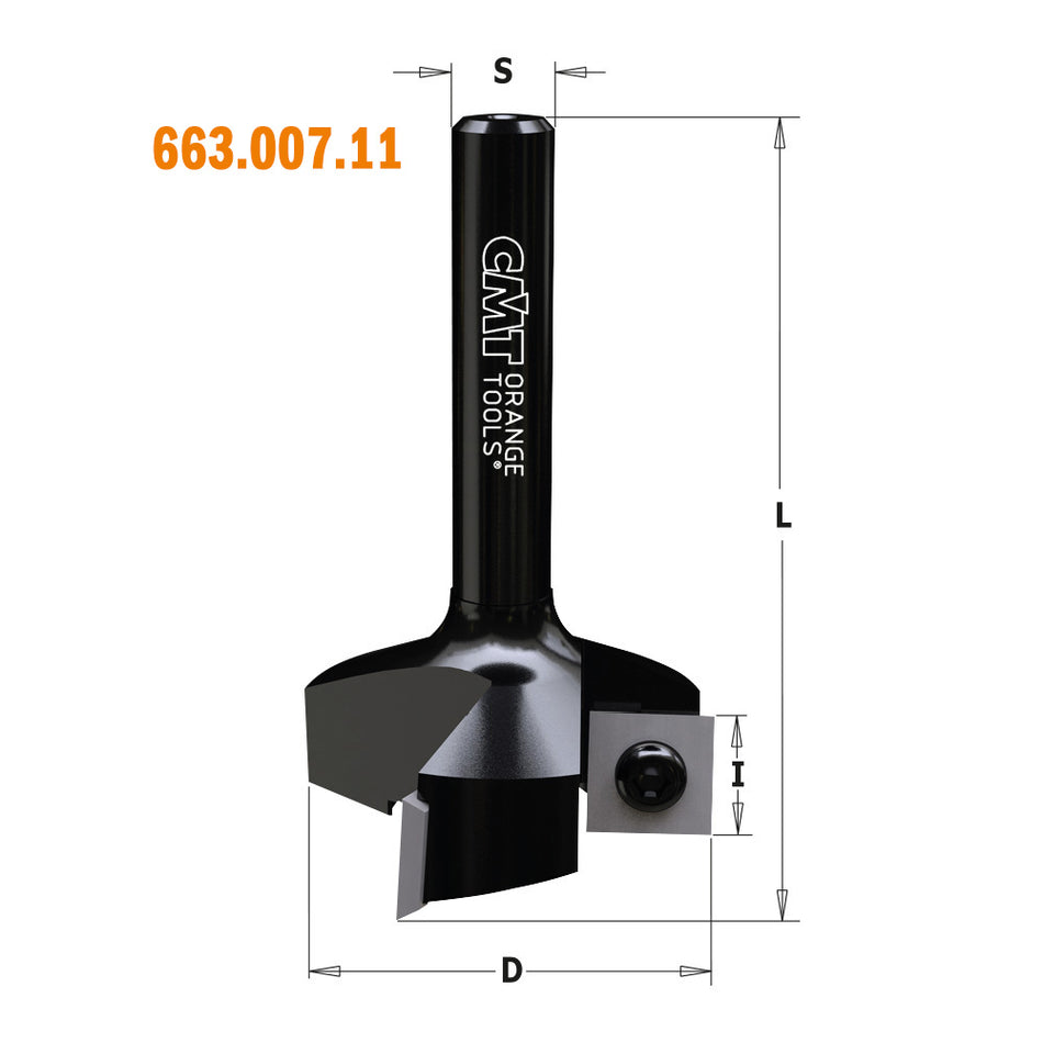 CMT Freză de curățare și planare cu cuțite amovibile, D=35, S=8   663.007.11