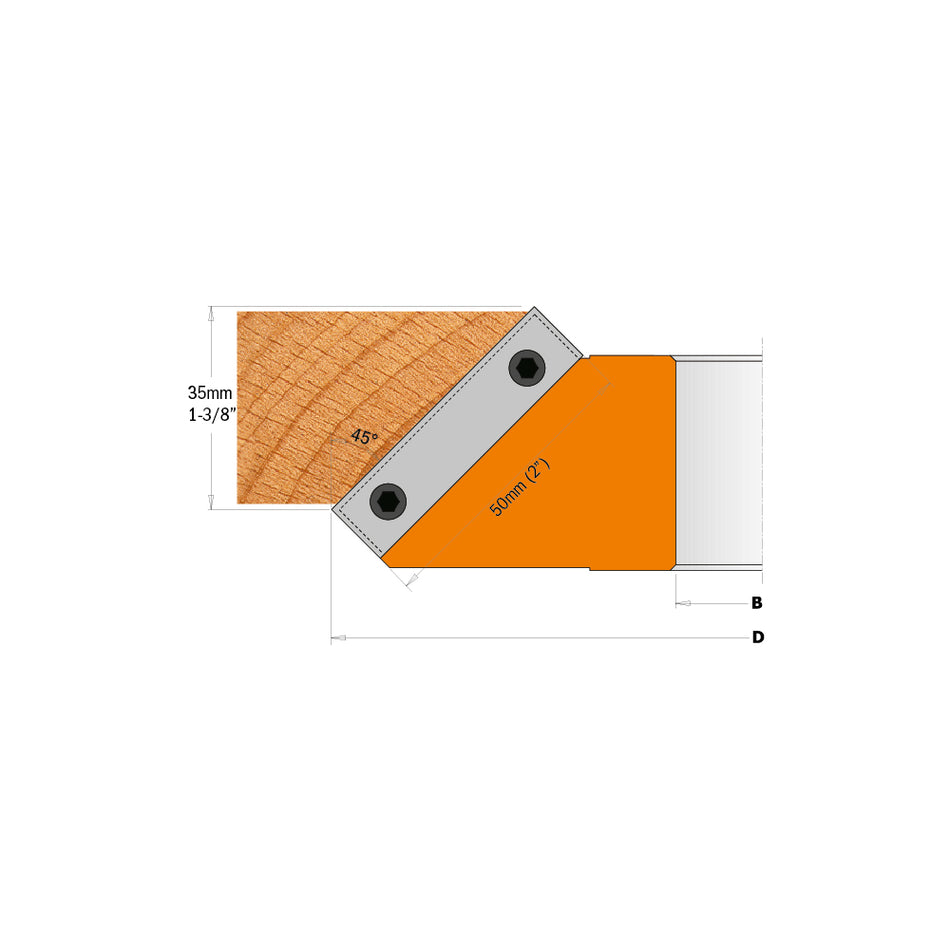 CMT Freză industrială de teșire la 45° 150x30